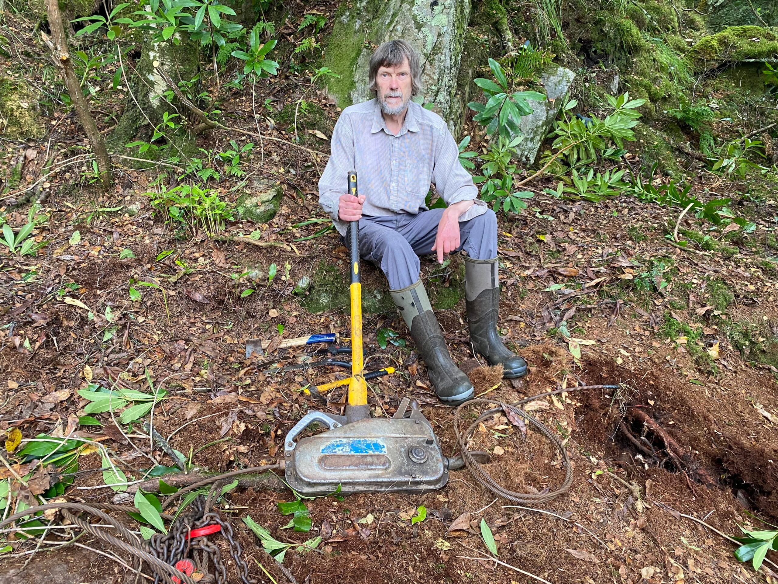 Winching out Rhodies